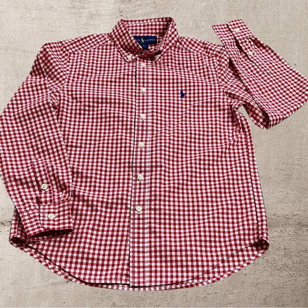 Ralph Lauren | Boys Red Gingham Long Sleeve